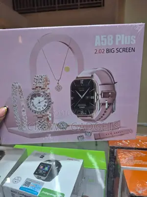 A58 Plus 8 in 1 Smartwatch Jewelry Gift Set for Women