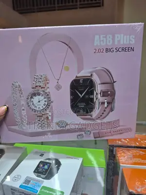 A58 Plus 8 in 1 Smartwatch Jewelry Gift Set for Women