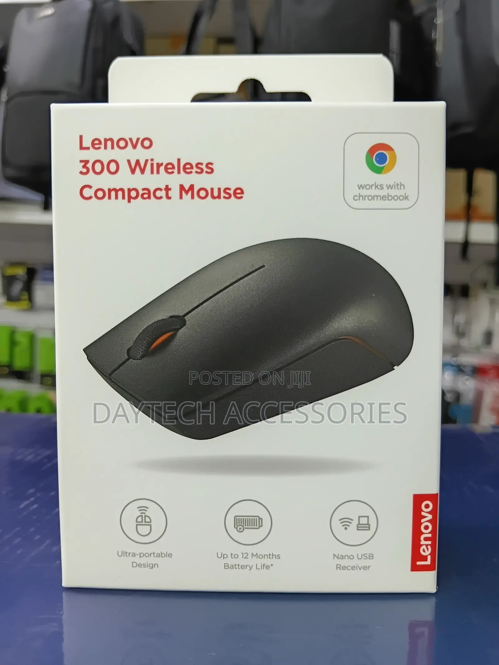 Lenovo 300 Wireless Compact Mouse 2.4ghz Usb Receiver for Connectivity