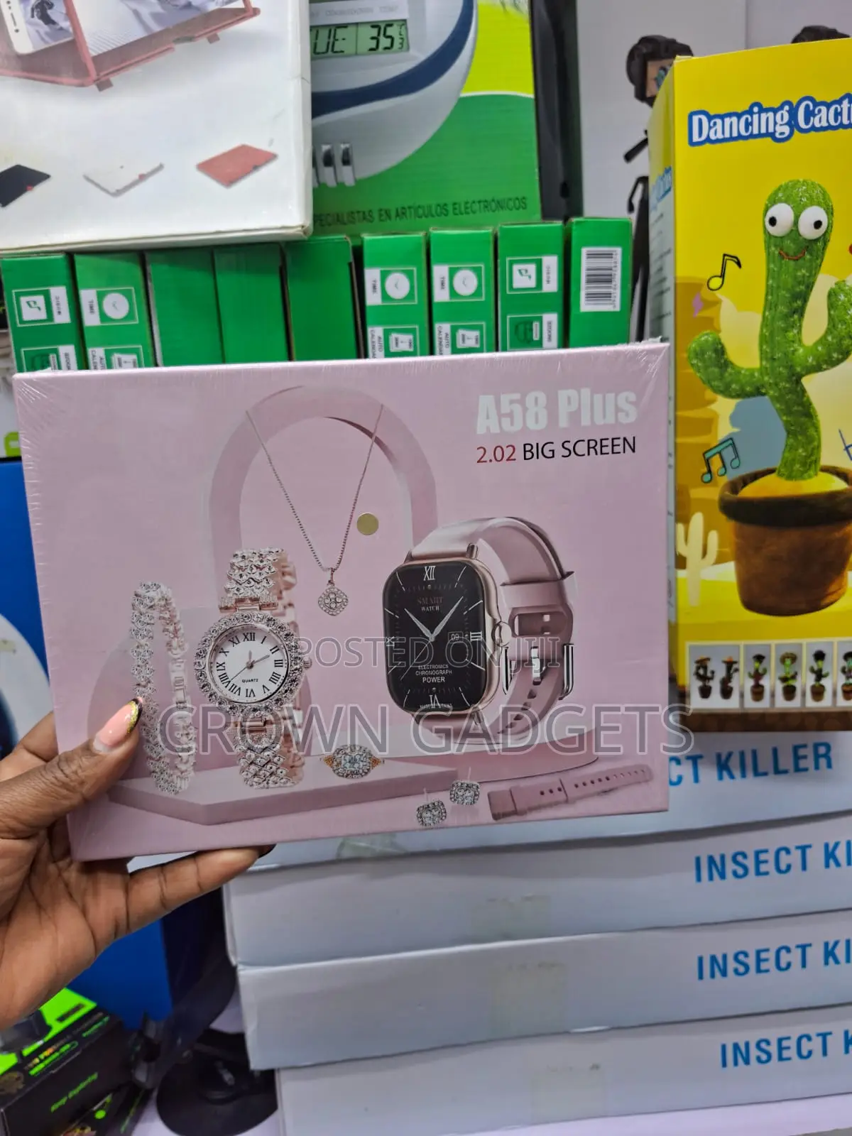 A58 Plus Smart Watch 8 in 1 Jewelry Gift Set for Ladies