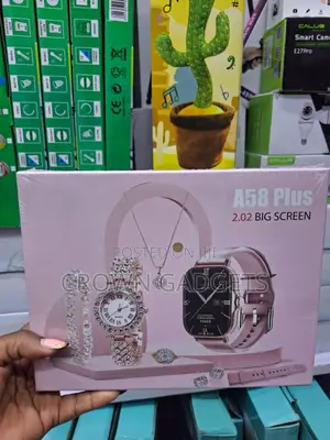 A58 Plus Smart Watch 8 in 1 Jewelry Gift Set for Ladies