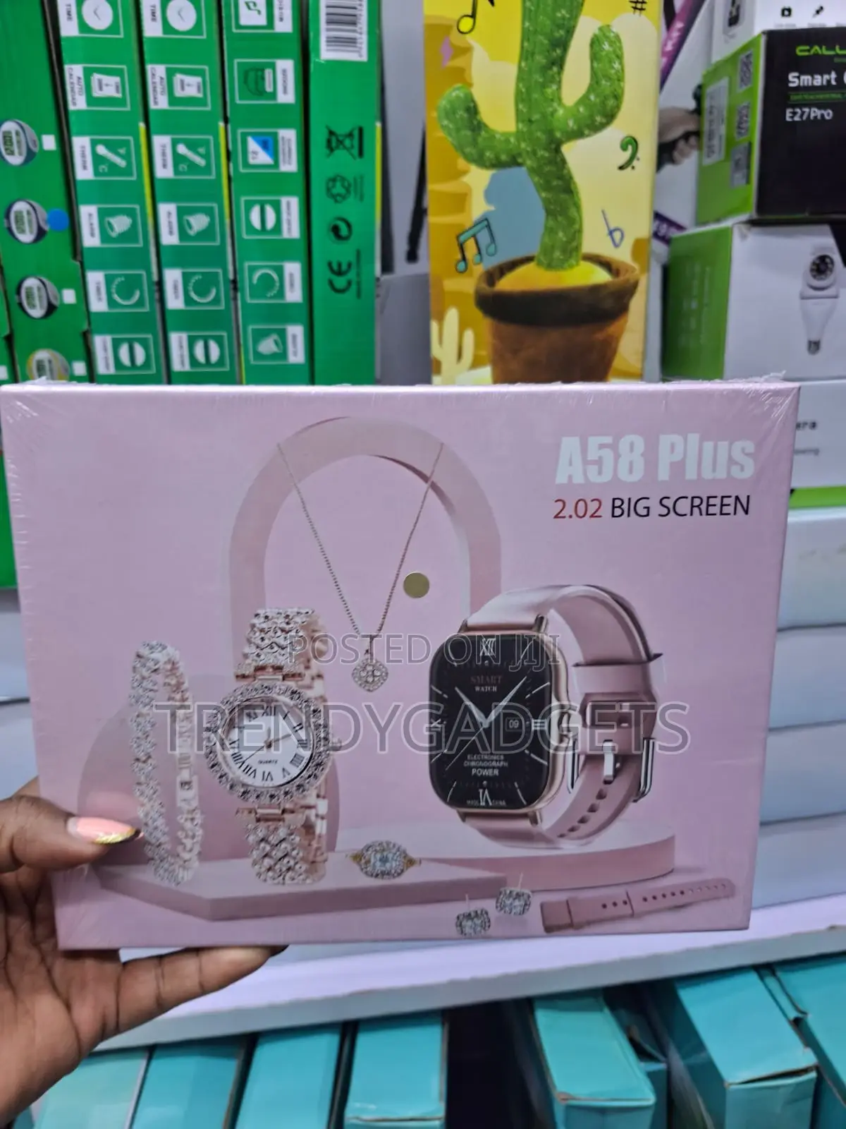 A58 Plus Fashion Smart Watch With Necklace Bracelet and Ring