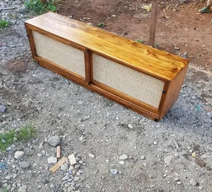 Tv Stand 6ft, Wooden Rattan Design