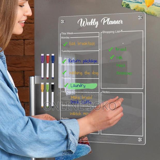 Magnetic Daily Weekly and Monthly Fridge Planner Set With Markers - thumbnail 4
