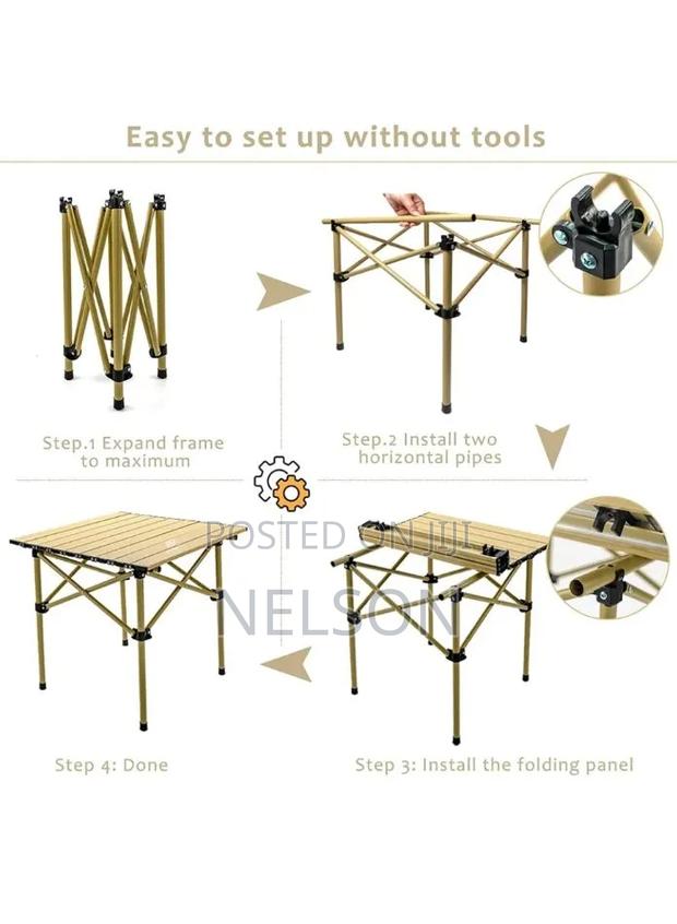 Folder Metallic Picnic Camping Table