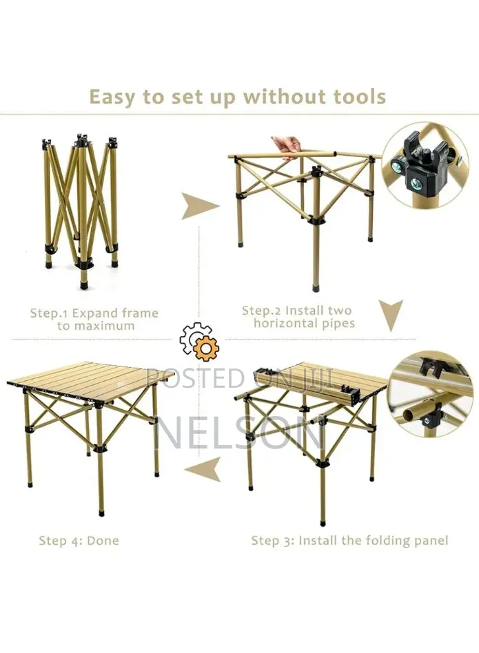 Folder Metallic Picnic Camping Table
