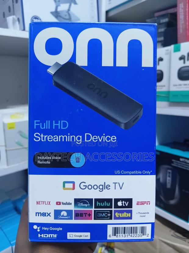 Onn Android Tv FHD Streaming Stick With Remote Control Power Adapter - thumbnail 3