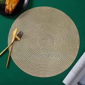 6pcs Gold PVC Non-Woven Table Mats*