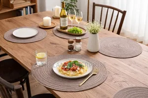 Elegant Round Woven Placemats Durable Washable