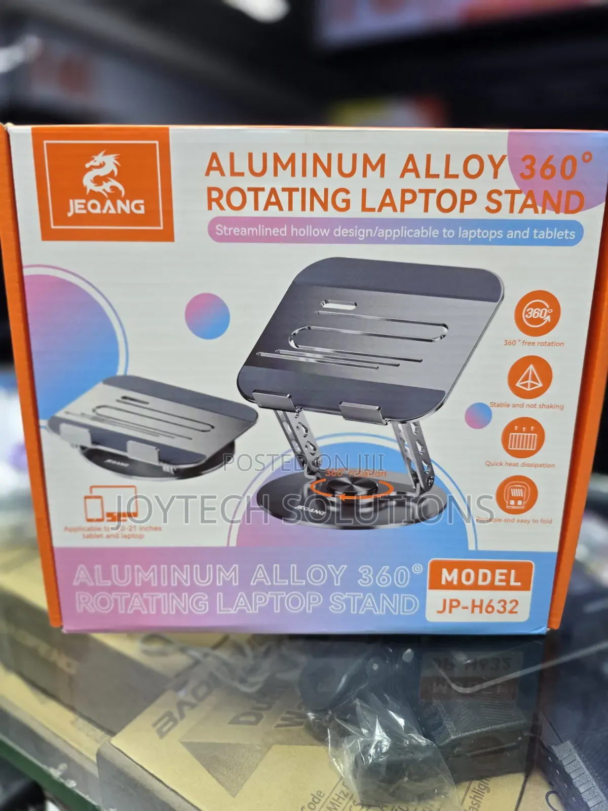 Long-Lasting Jeqang Jp-H632 Heavy Duty 360° Laptop Stand