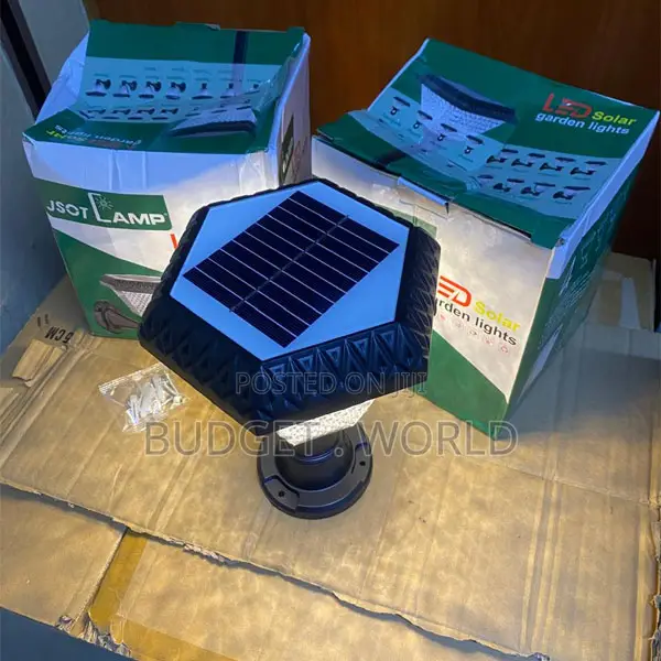 Outdoor Solar Pillar Lamp With RGB Color Effects White Leds