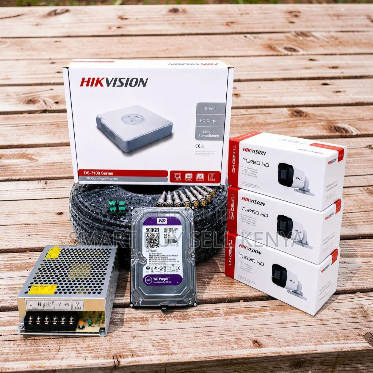 Very Clear 3 Hikvision 1080p Full Hd CCTV Cameras Complete System Kit