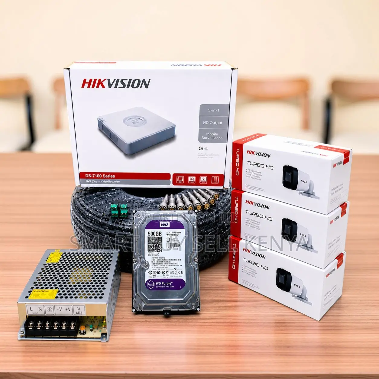 Night Vision 3 Hikvision 1080p Hd CCTV Cameras Complete System Kit