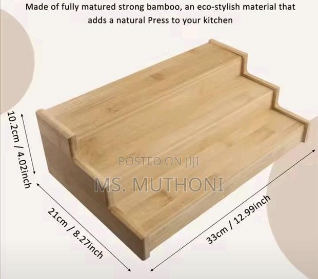 Natural Bamboo 3-Tier Spice Rack - thumbnail 3