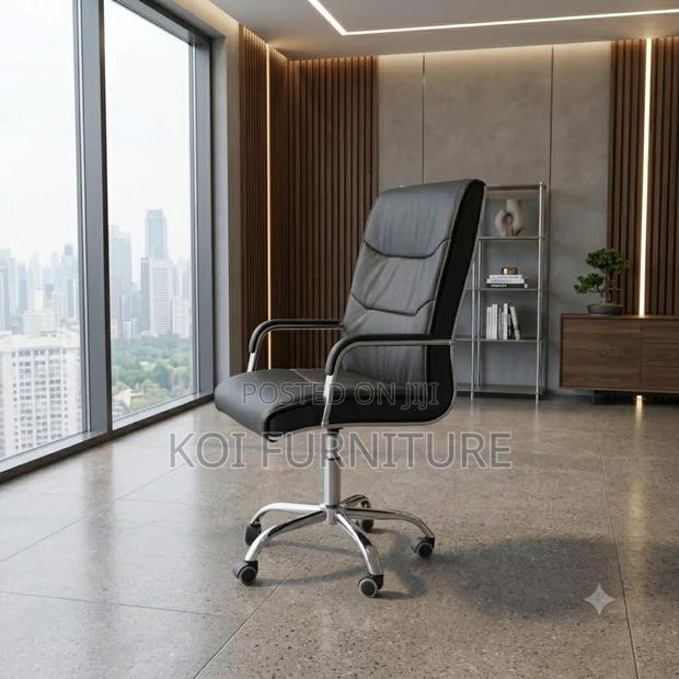 Office Chairs; Leather High Back Executive Office Chairs - thumbnail 2
