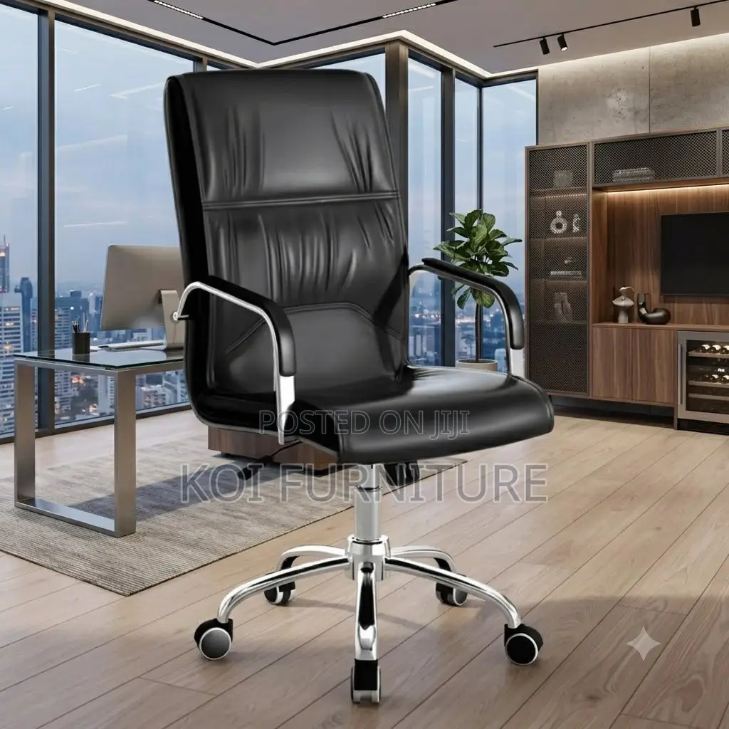 Office Chairs; Leather High Back Executive Office Chairs