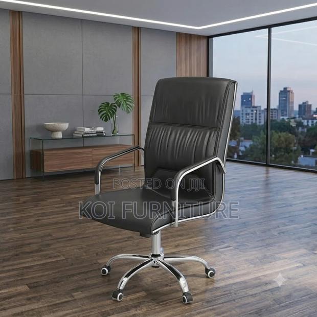 Office Chairs; Leather High Back Executive Office Chairs - thumbnail 5