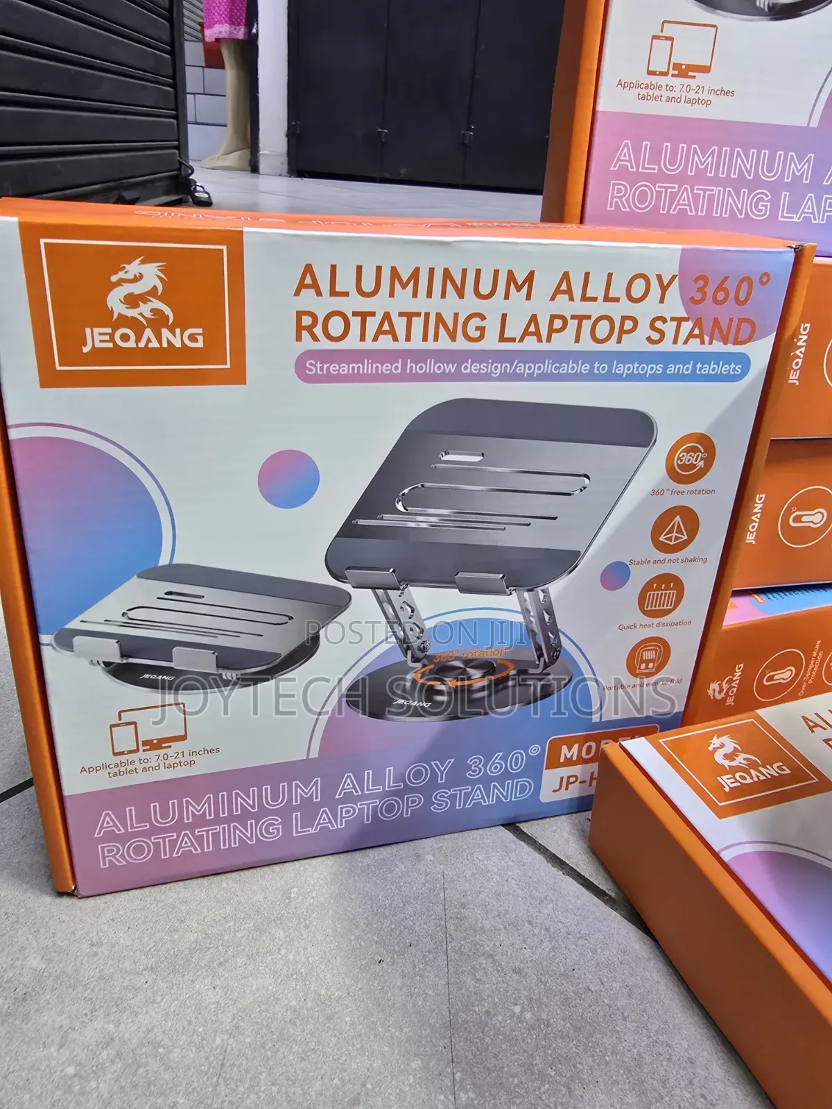 Sturdy Aluminum Alloy 360° Rotating Laptop Stand Jeqang Jp-H632
