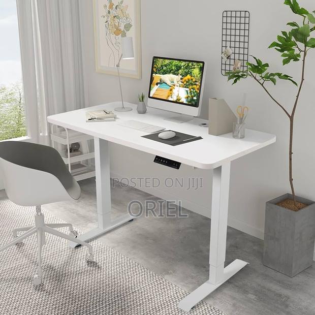 Office Desk :White 120cm Electric Height Adjustable Sit-Stand Desk - thumbnail 5