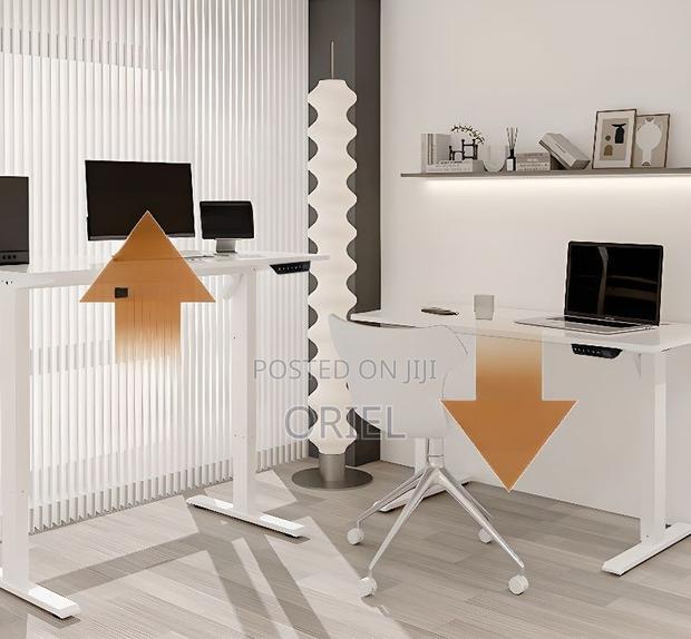 Office Desk :White 120cm Electric Height Adjustable Sit-Stand Desk - thumbnail 9