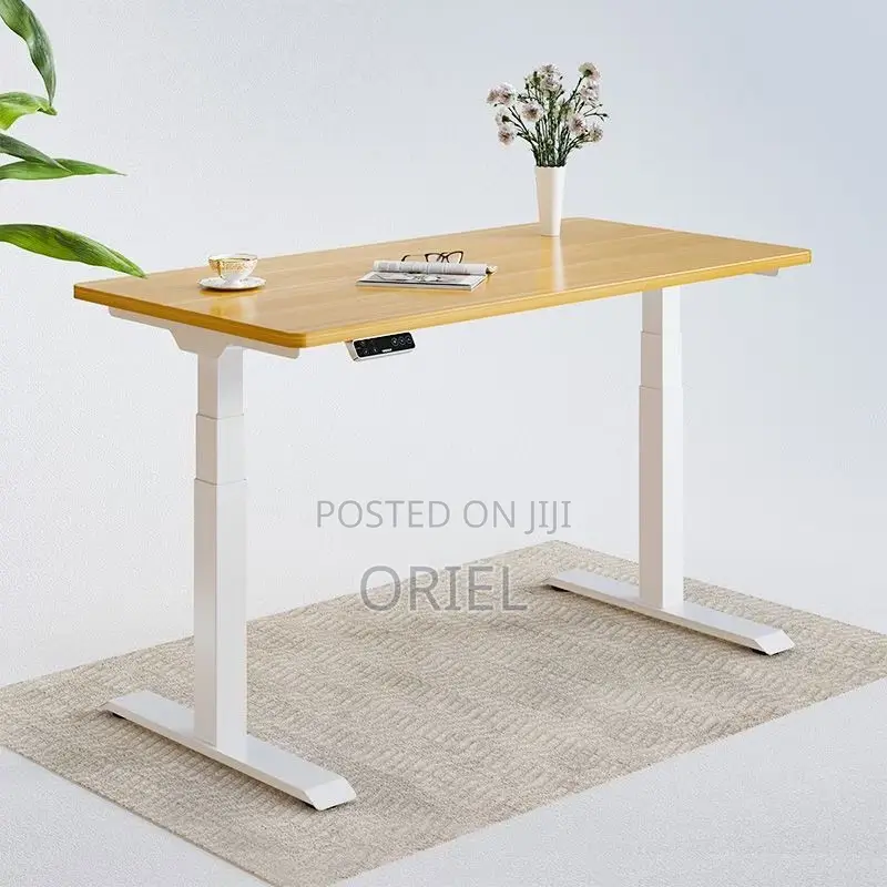 Office Desk :White 120cm Electric Height Adjustable Sit-Stand Desk