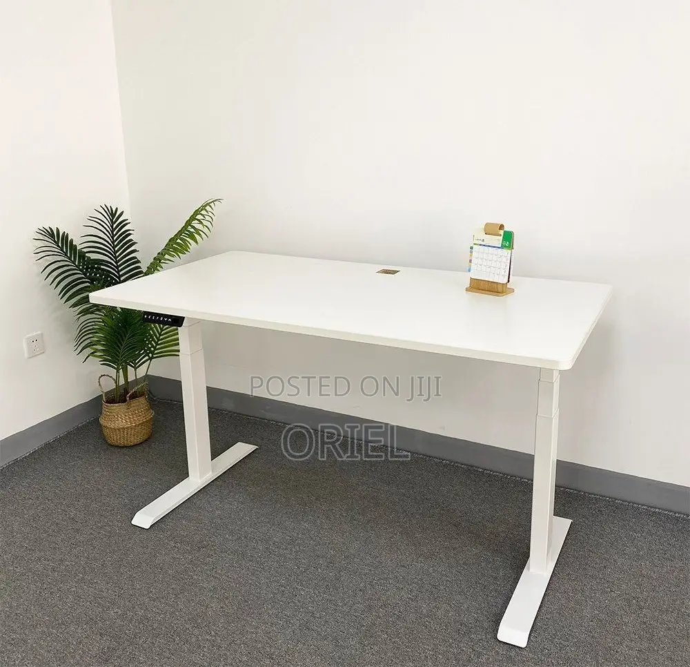Office Desk :White 120cm Electric Height Adjustable Sit-Stand Desk