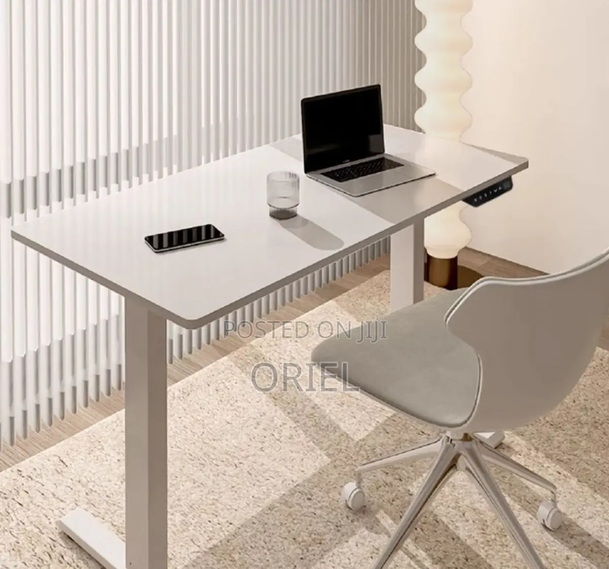 Office Desk :White 120cm Electric Height Adjustable Sit-Stand Desk