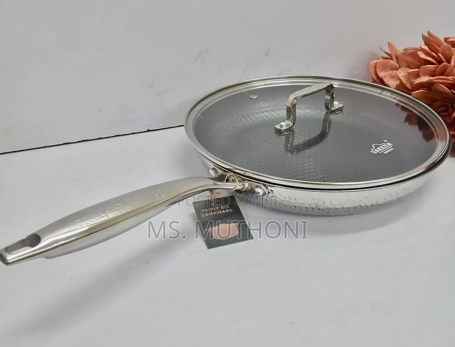 Uakeen 28cm Honeycomb-Textured Non-Stick Surface Frying Pan W/ a Lid