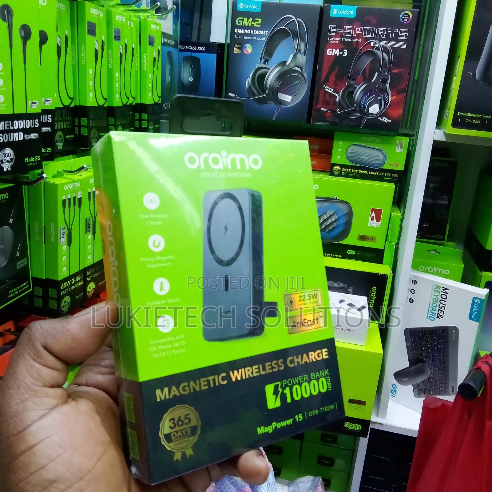 Oraimo Wireless Magnetic Powerbank 10000mah 22.5 Watts Fast Charger