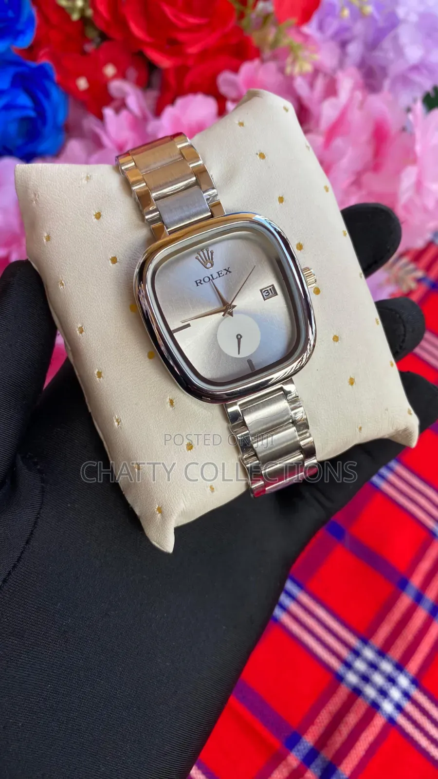 Silver Rolex Oval Shape Ladies Watches