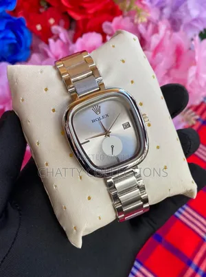 Silver Rolex Oval Shape Ladies Watches