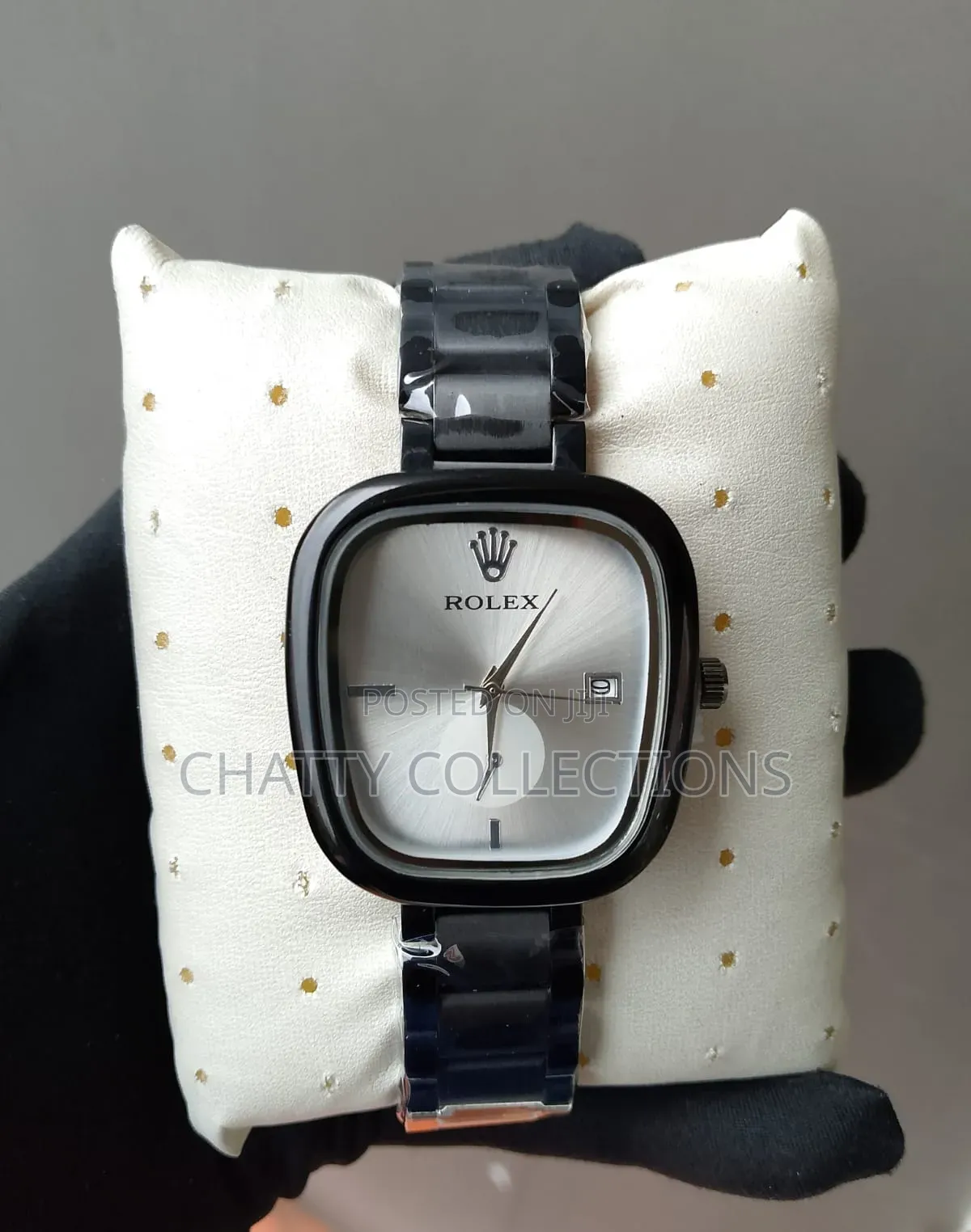 Black and White Rolex Oval Shape Ladies Watches