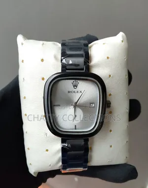 Black and White Rolex Oval Shape Ladies Watches