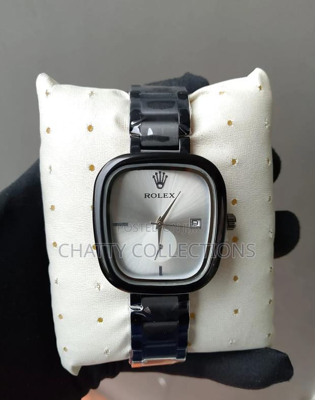 Black and White Rolex Oval Shape Ladies Watches