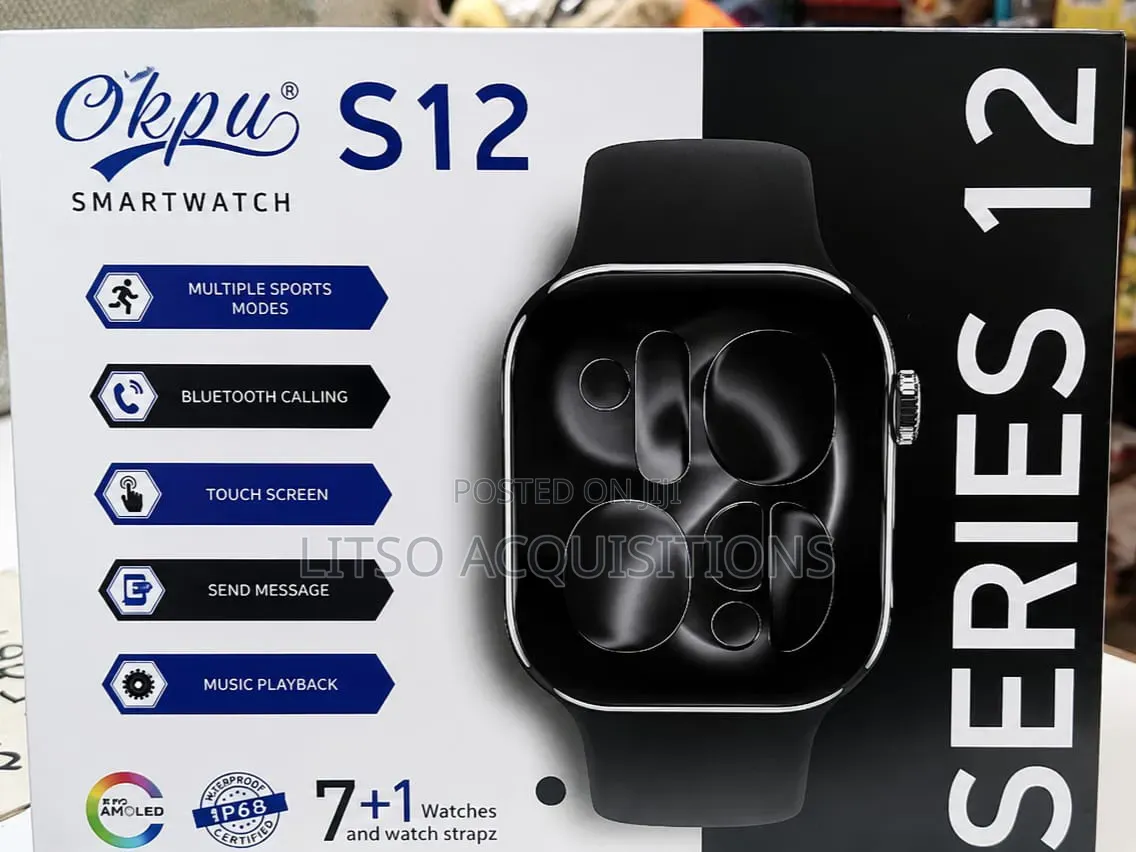 Okpu S12 Smart Watch Series 12 – Bluetooth Calling Amoled Display
