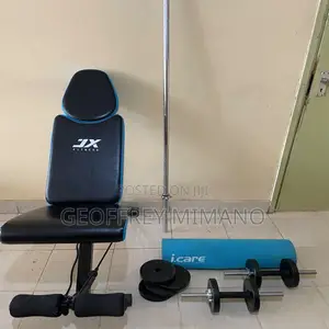 Complete Home Gym Set – Adjustable Bench, Barbell, Dumbbells Mat