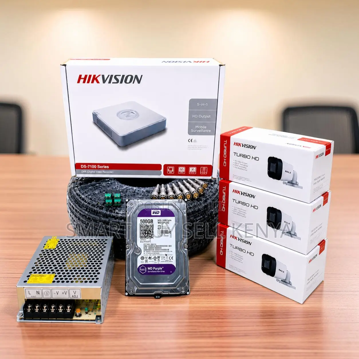Indoor Security 3 Hikvision 1080p Hd Cctv Cameras Complete System Kit