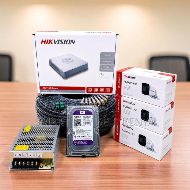 Indoor Security 3 Hikvision 1080p Hd Cctv Cameras Complete System Kit