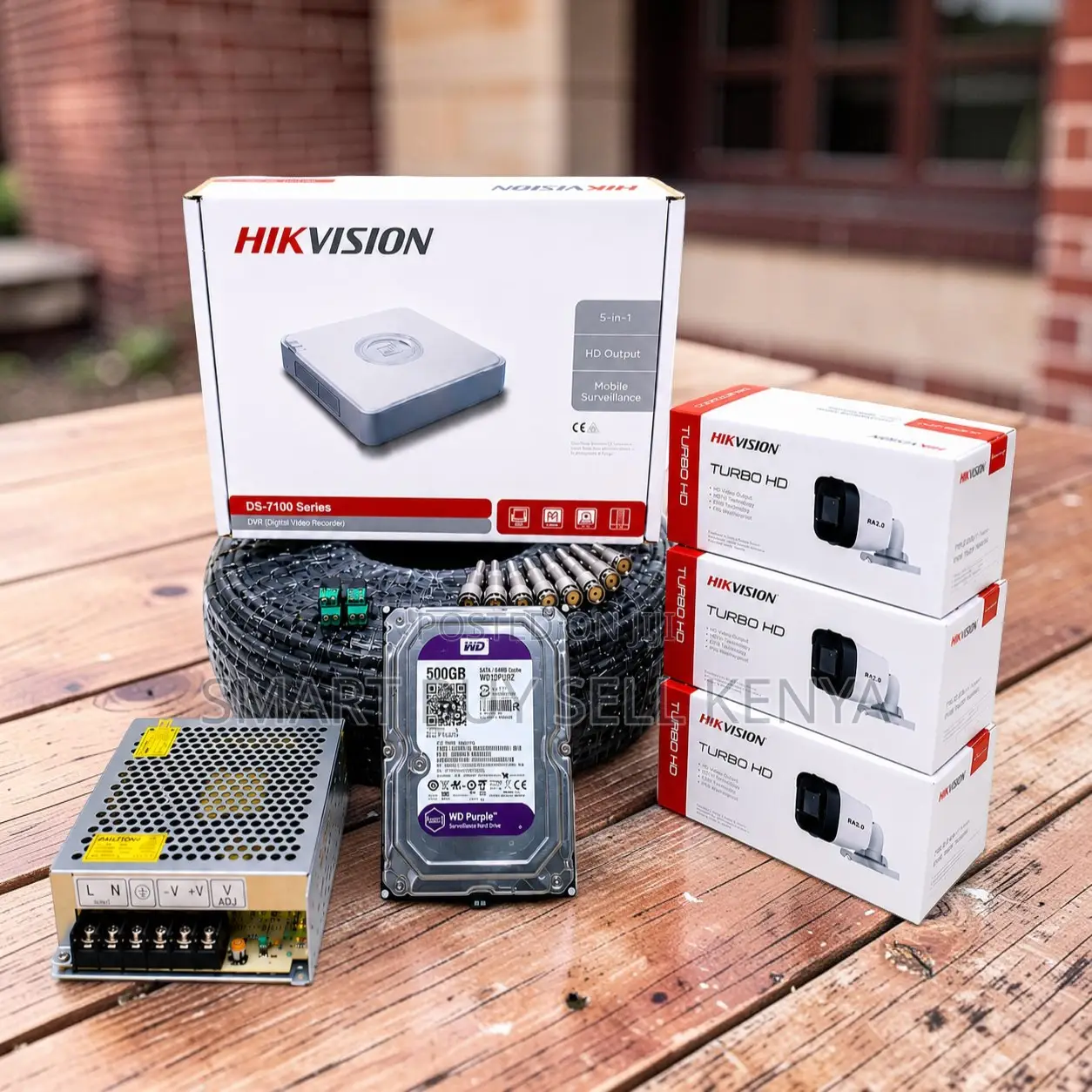 Outdoor Security 3 Hikvision 1080p Hd CCTV Cameras Complete System Kit