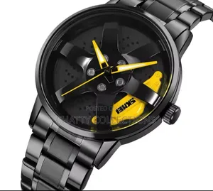 Black and Yellow Skmei Men Wheel Watch