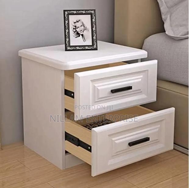 White Nightstand Wooden Bedside Table