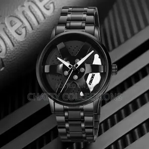 Black Skmei Men Wheel Watch