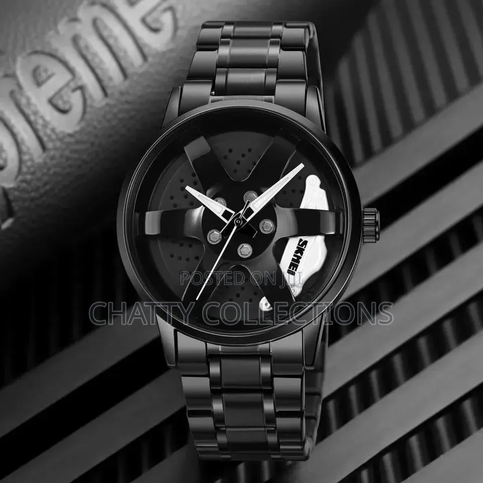 Black Skmei Men Wheel Watch