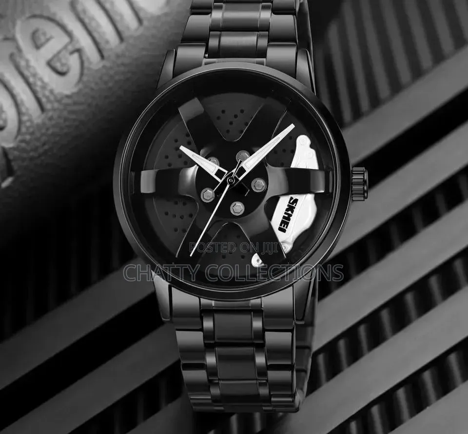 Black Skmei Men Wheel Watch