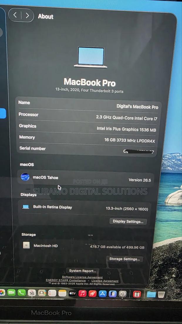 Laptop Apple MacBook Pro 2020 16GB Intel Core i7 SSD 512GB - thumbnail 6