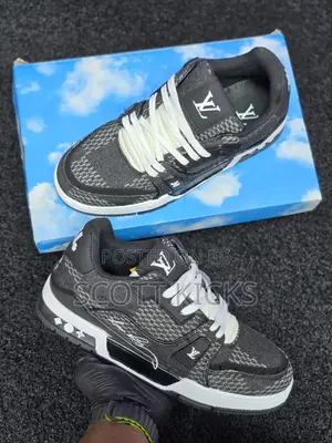 Louis Vuitton Lv Trainer Black Daimer 3d Denim