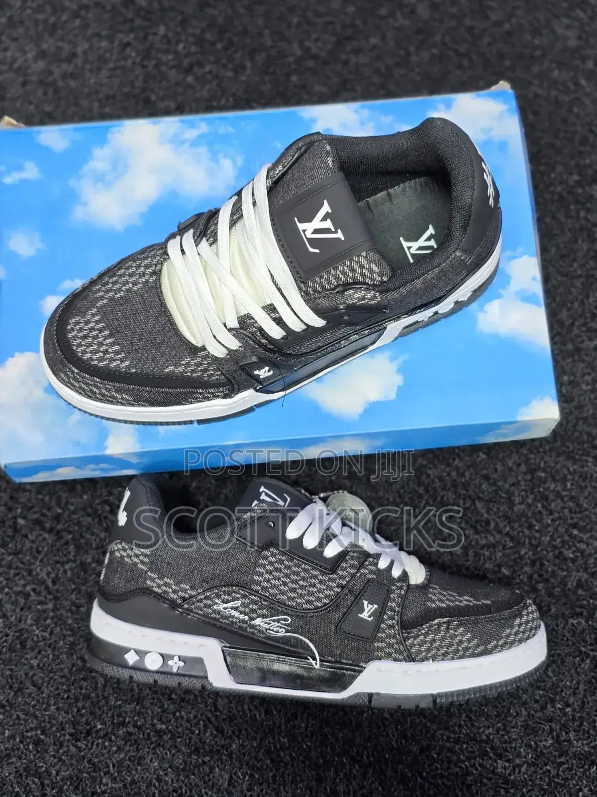 Louis Vuitton Lv Trainer Black Daimer 3d Denim