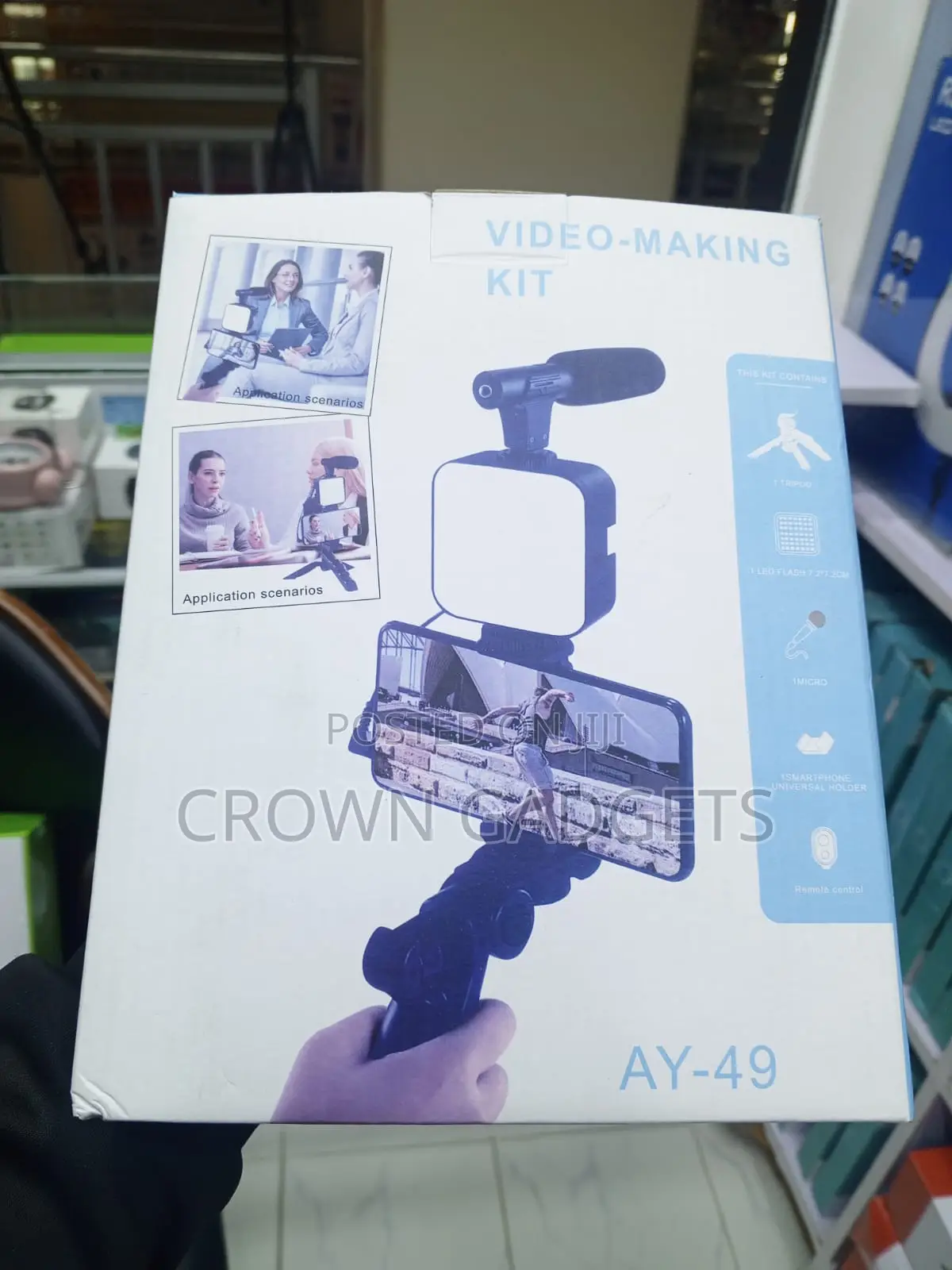 Ay-49 Video Making Kit With Microphone Led Light Tripod