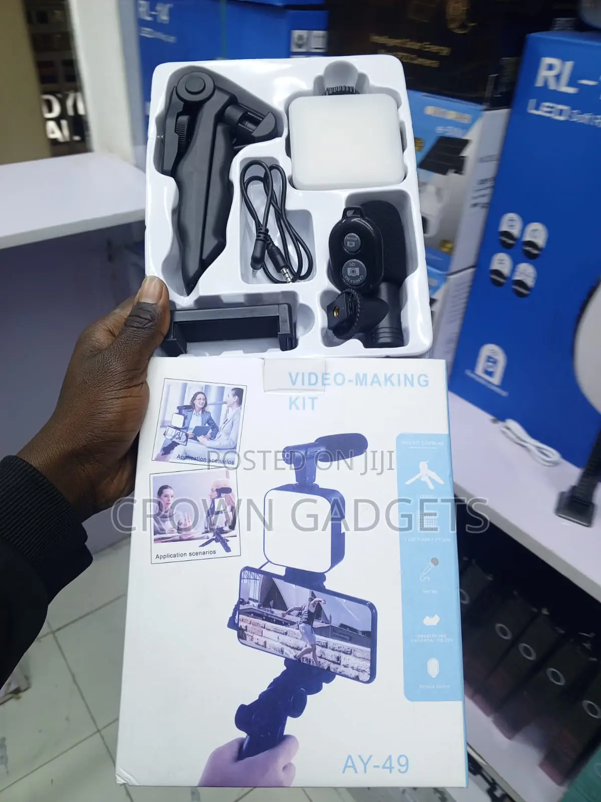 Ay-49 Vlogging Kit for Phone Camera With Led Fill Light