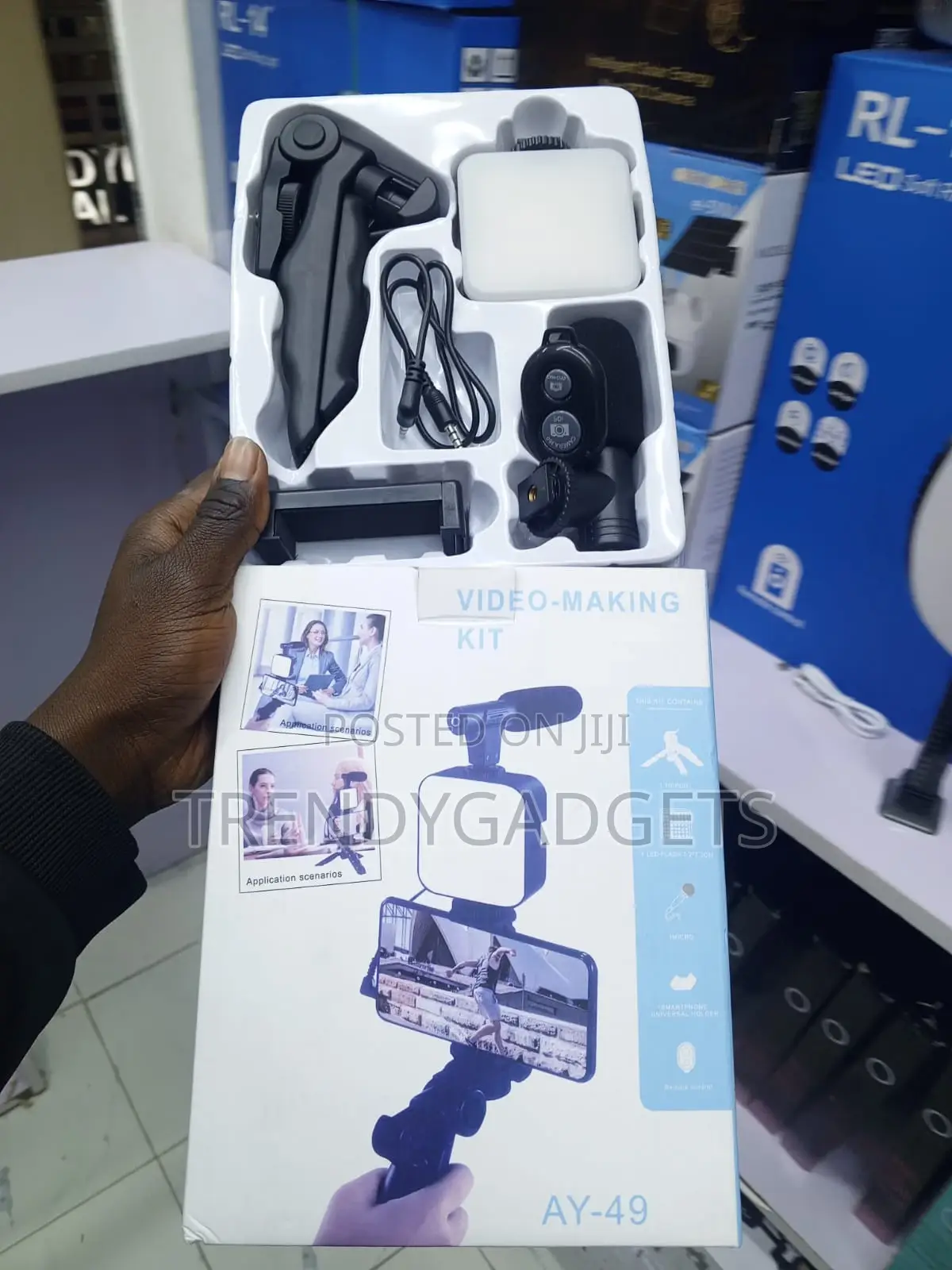 Ay-49 Vlogging Kit for Phone Camera With Led Fill Light